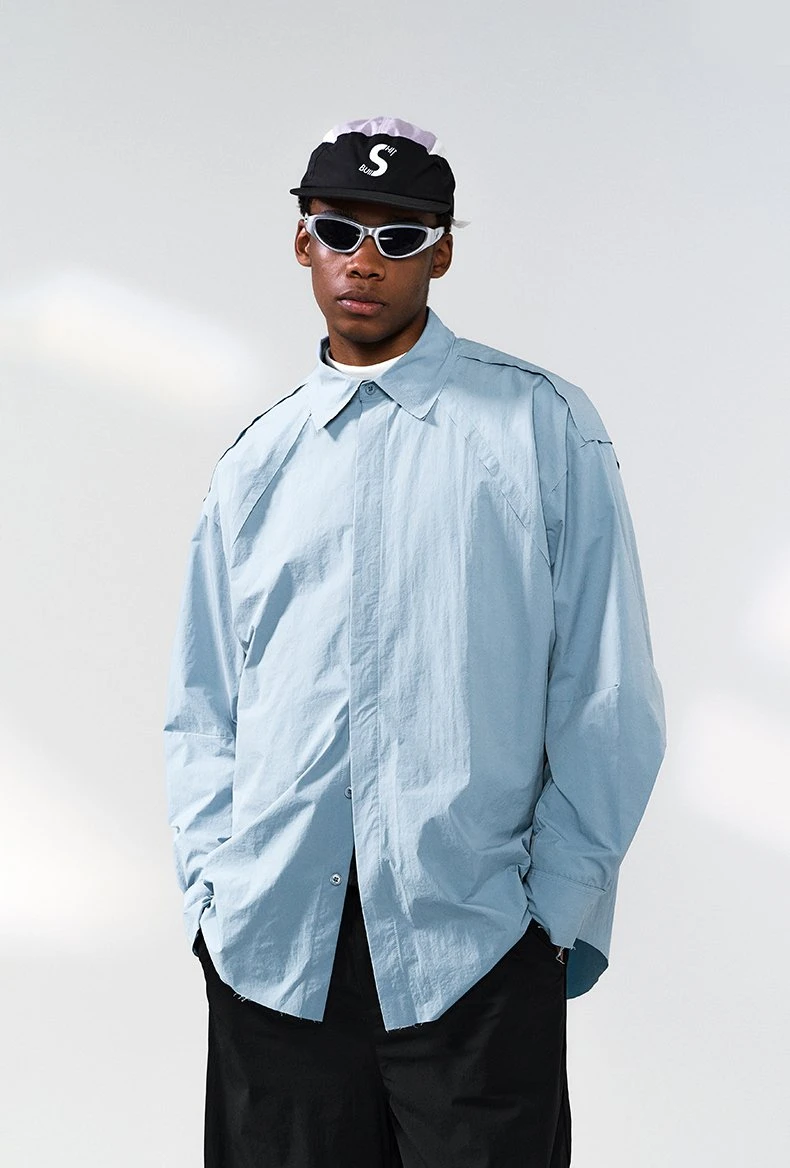 Men’s Curved Sleeve Quick-Dry Streetwear Shirt