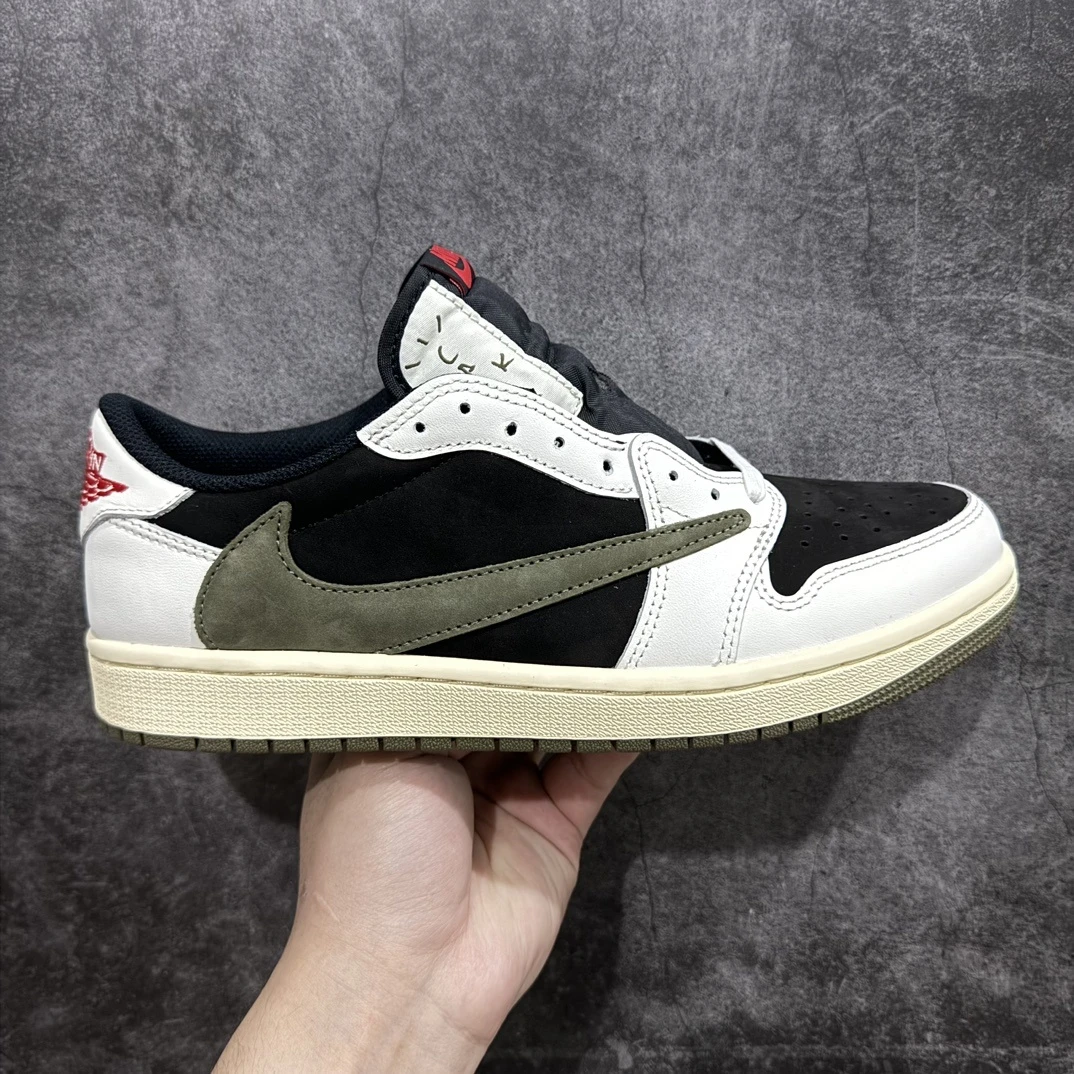 Air Jordan 1 Low OG "Black, White, Olive Green & Red" – Men's Premium Low-Top Sneakers