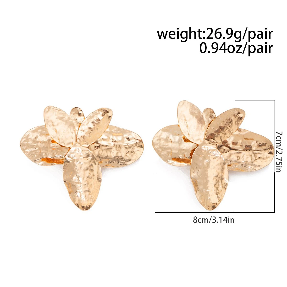 Gold Leaf Drop Earrings