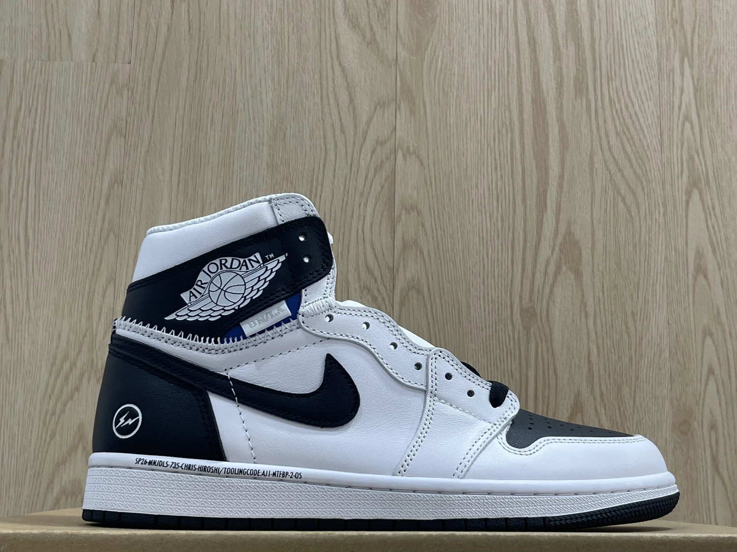Nike Air Jordan Retro High White Navy Leather Sneaker