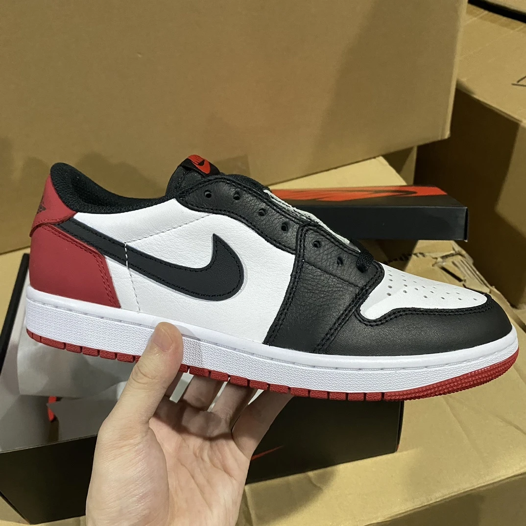 Air Jordan 1 Low Sneakers – Black/White/Red