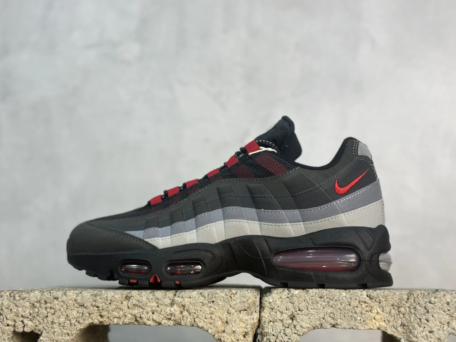 Nike Air Max 95 Sneakers – Black, Red & Silver