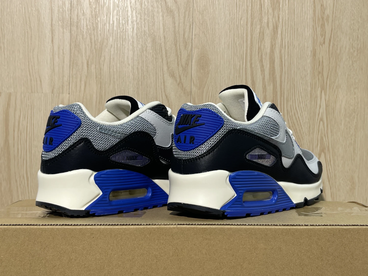 Nike Air Max 90 – Metallic Silver / Black / Racer Blue