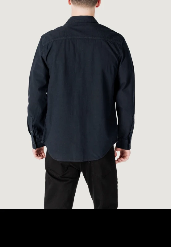 Calvin Klein Jeans Men's Black Cotton Button-Up Shirt