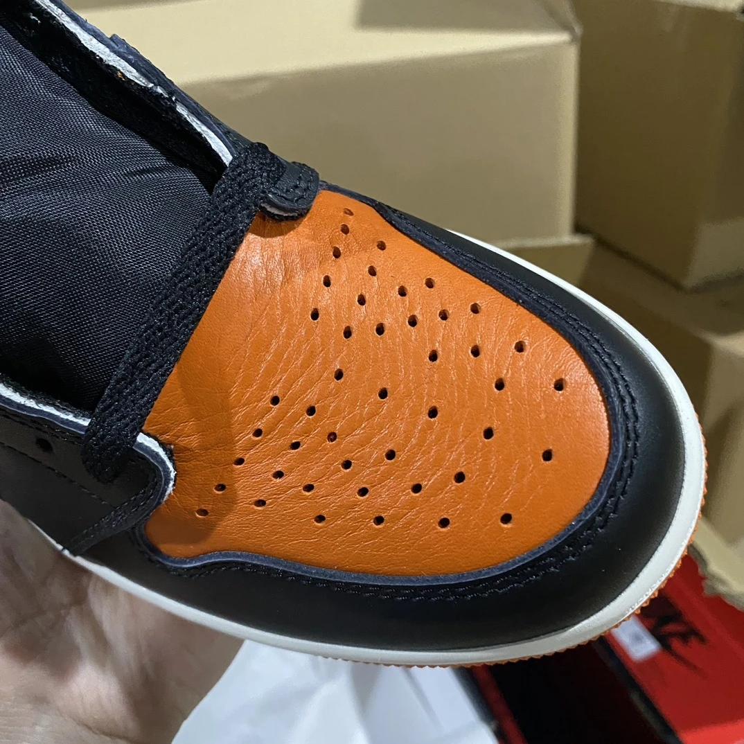 Air Jordan 1 High Sneakers – Black/Orange/White (Shattered Backboard Inspired)