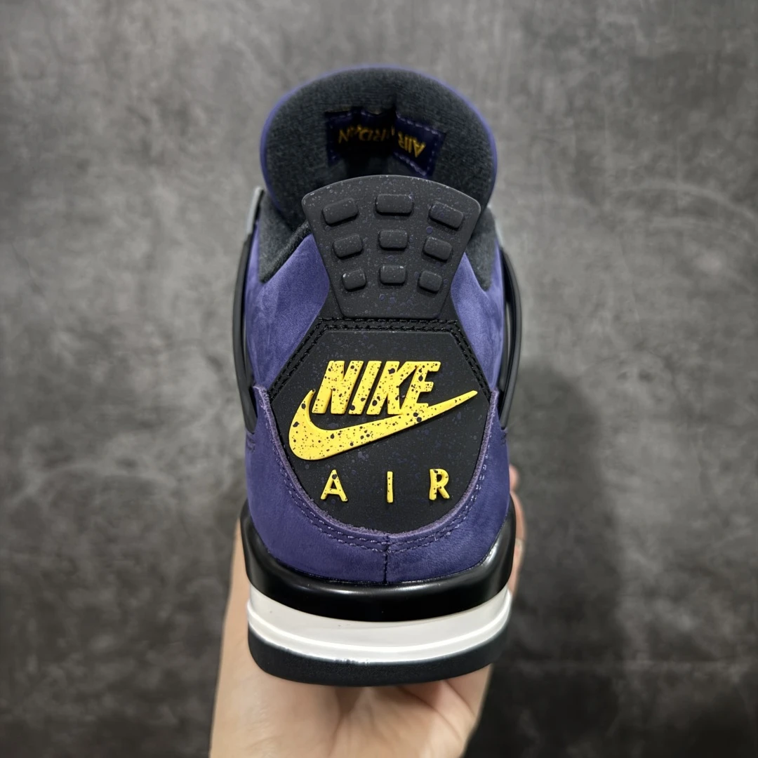 Air Jordan 4 Retro Sneakers – Black Court Purple Gold