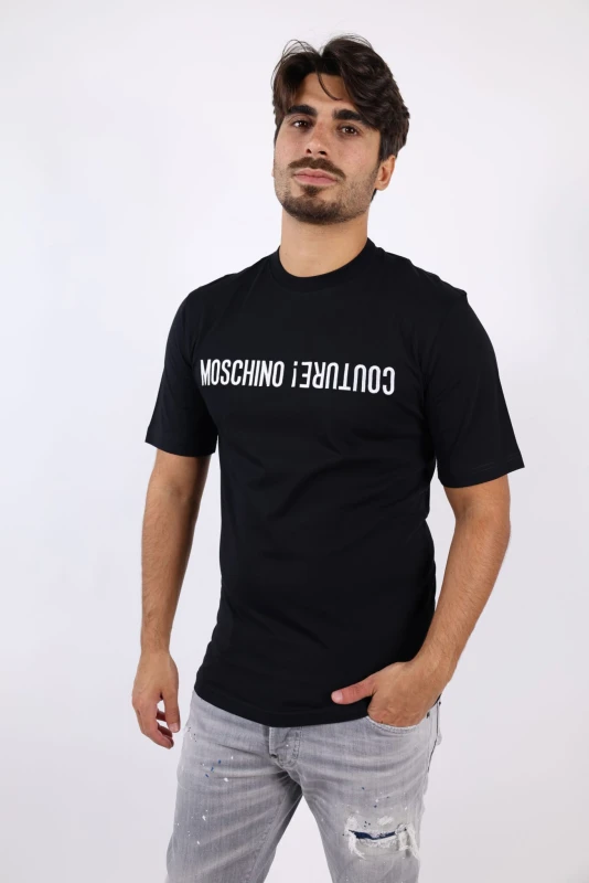 Moschino Men’s Black Printed Cotton T-Shirt