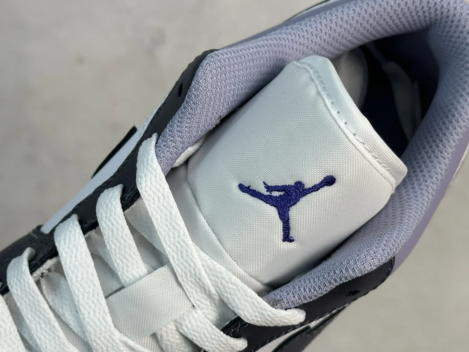 Air Jordan 1 Low – White, Black & Lavender Purple Sneakers