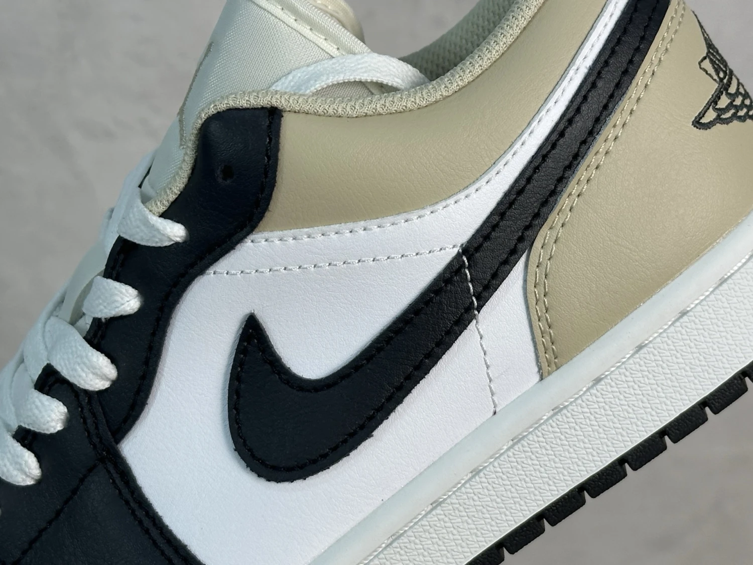 Air Jordan Low – Black, White & Bone Beige Sneakers