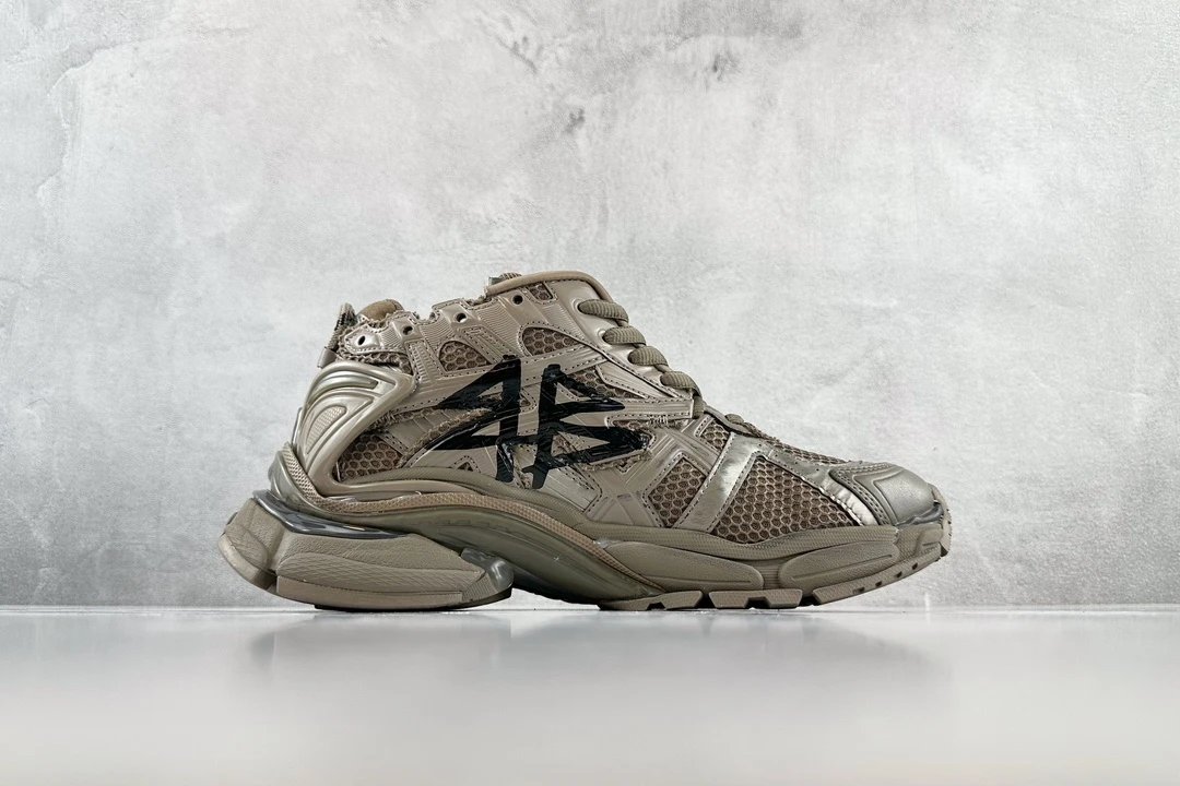 Balenciaga 3XL Washed Taupe Distressed Designer Sneaker