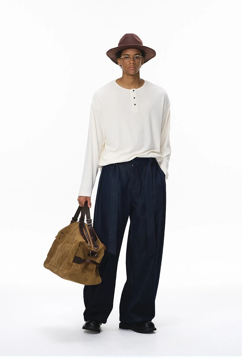 Men's Lazy Henry Long Sleeve Tee