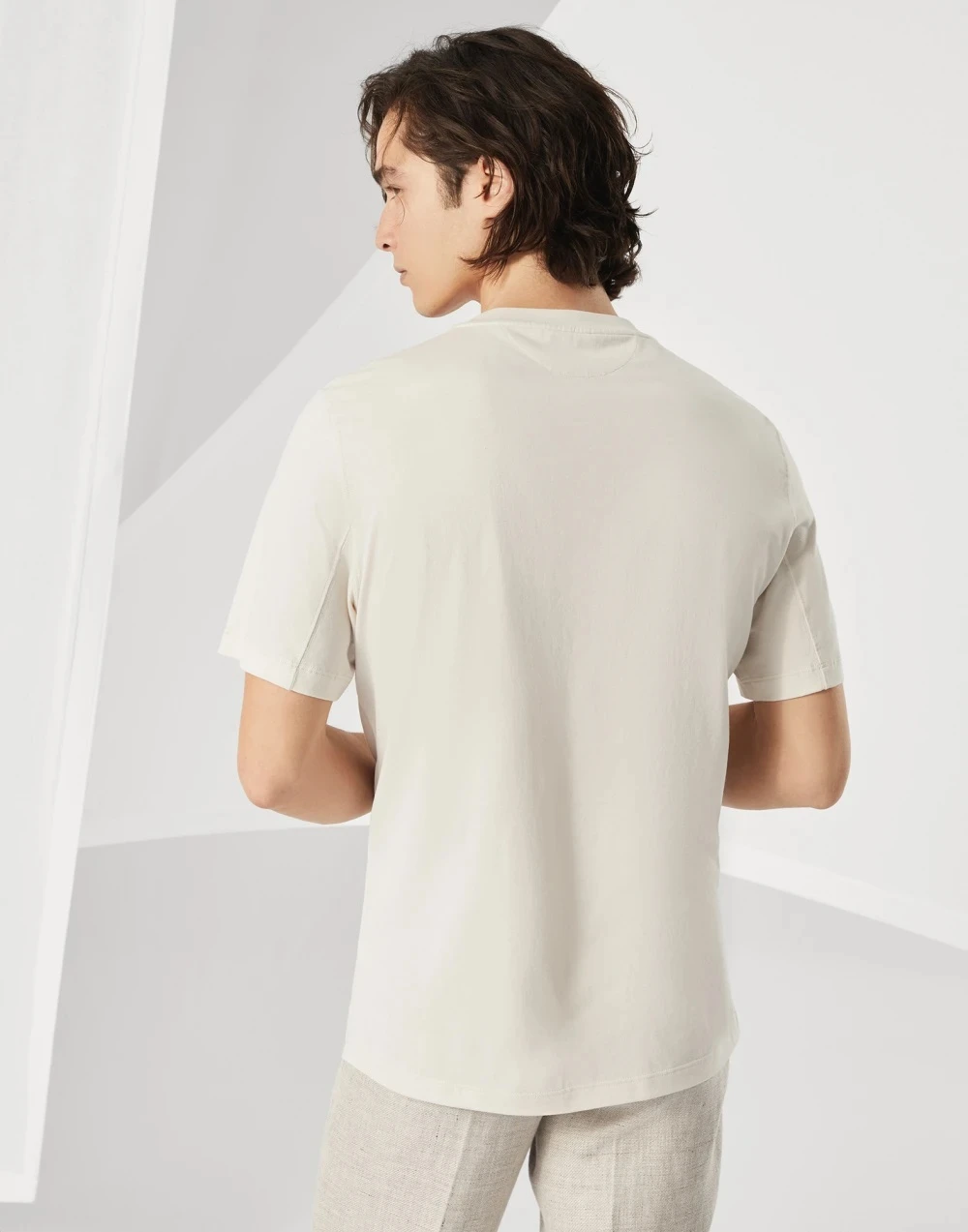 Brunello Cucinelli Cotton T-Shirt with Iconic Monogram Print
