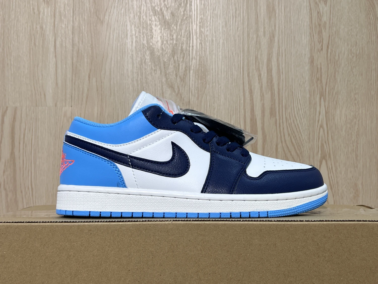 Air Jordan 1 Low Navy Blue & Ice Blue Sneaker – Premium Edition