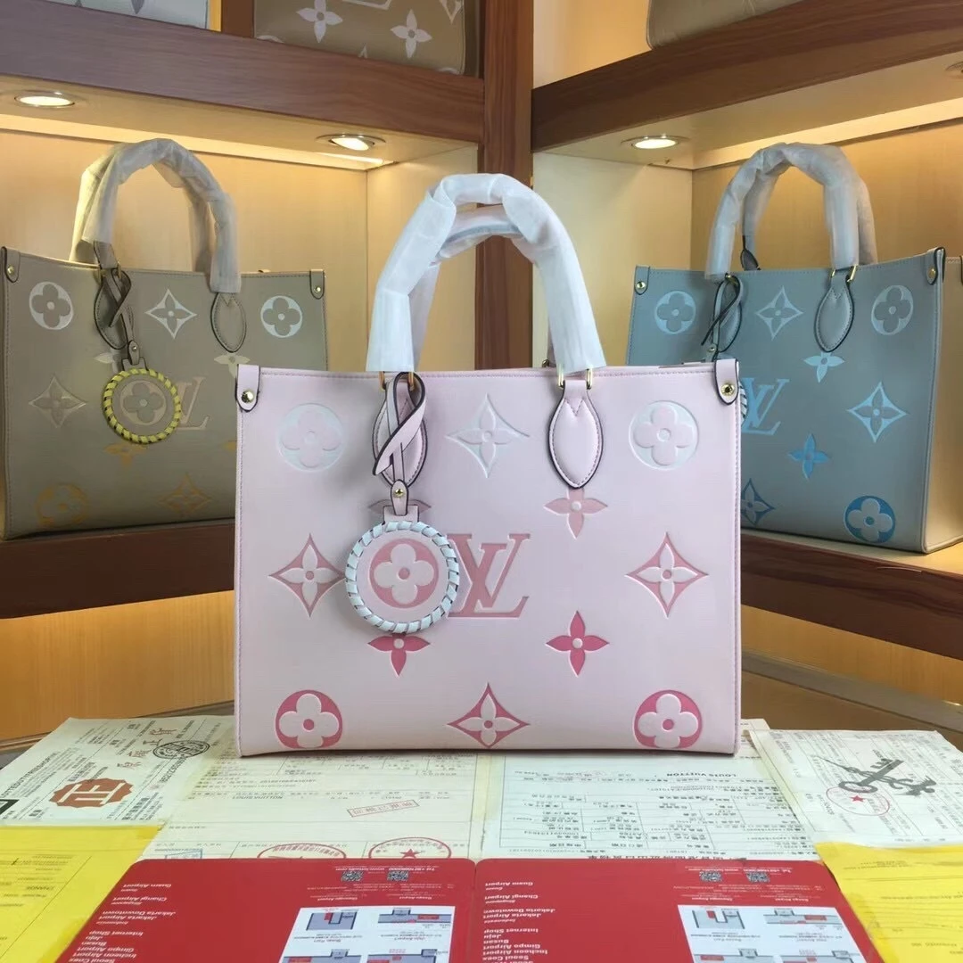Pink Louis Vuitton Monogram Empreinte OnTheGo MM Tote Bag