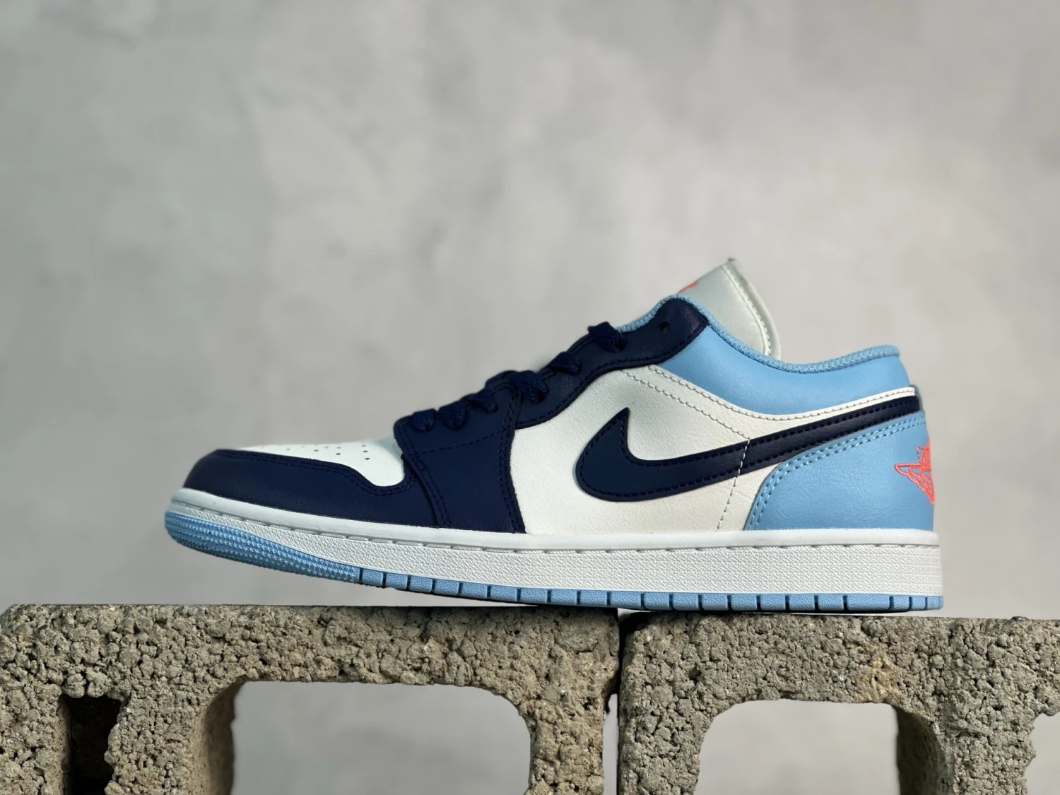 Air Jordan Low – Navy Blue, Sky Blue & White Sneakers