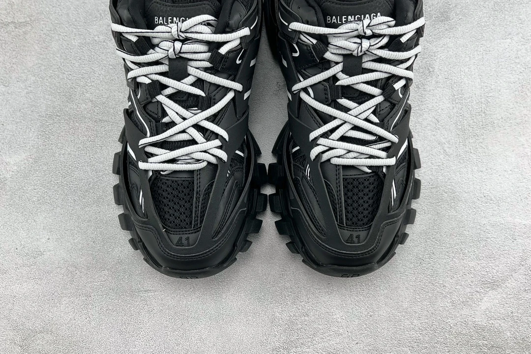 Balenciaga Track Sneaker – Triple Black with Grey Laces