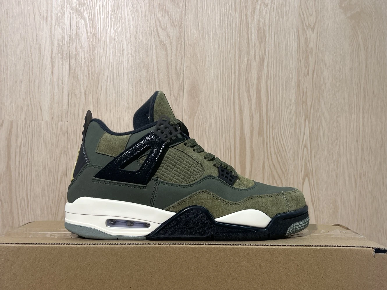 Nike Air Jordan 4 Retro Olive Green & Black Sneakers