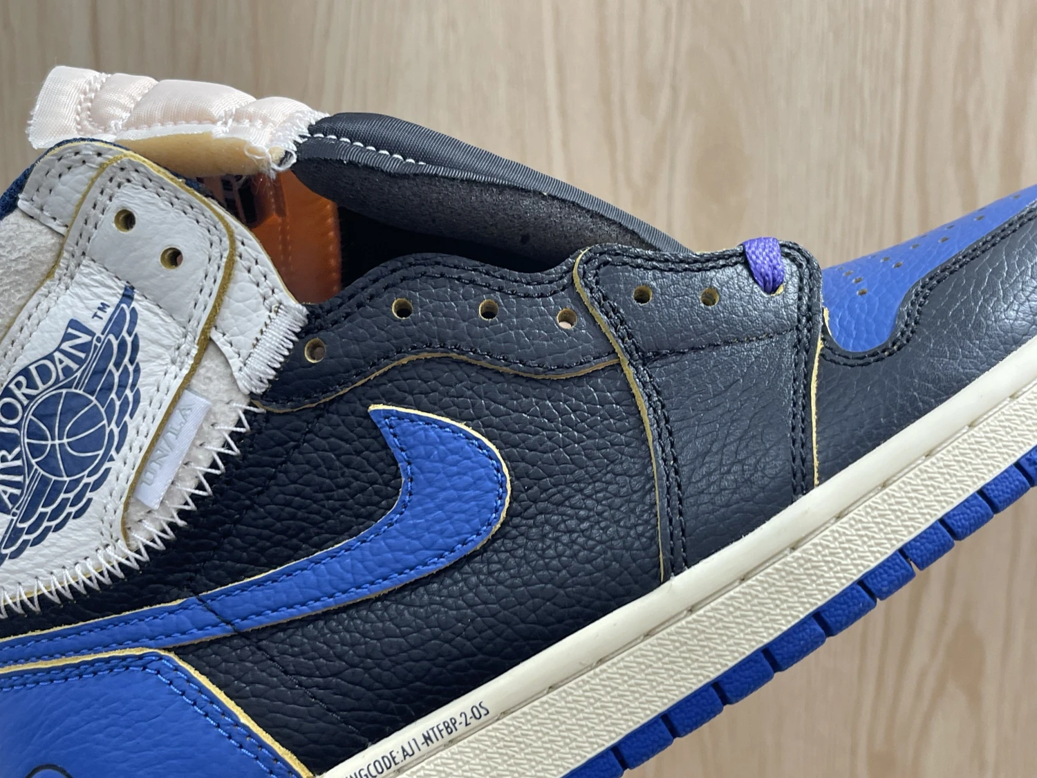 Nike Air Jordan Retro High Royal Blue & Black Leather Sneaker