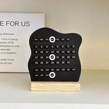 Manual Perpetual Wooden Desk Calendar