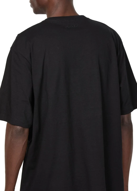 Alexander McQueen Cotton T-Shirt with Contrasting Maxi Print