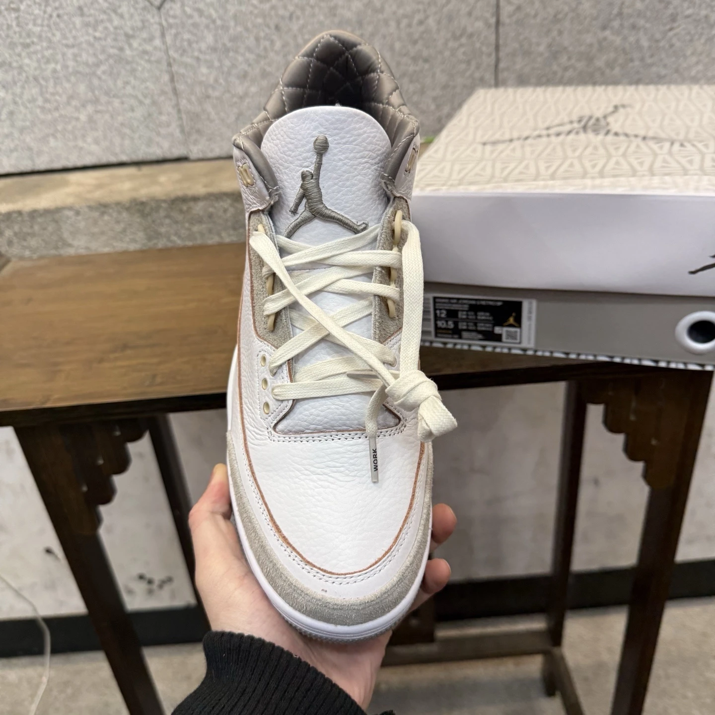 Air Jordan 3 Retro "White Linen" Sneakers – White/Linen