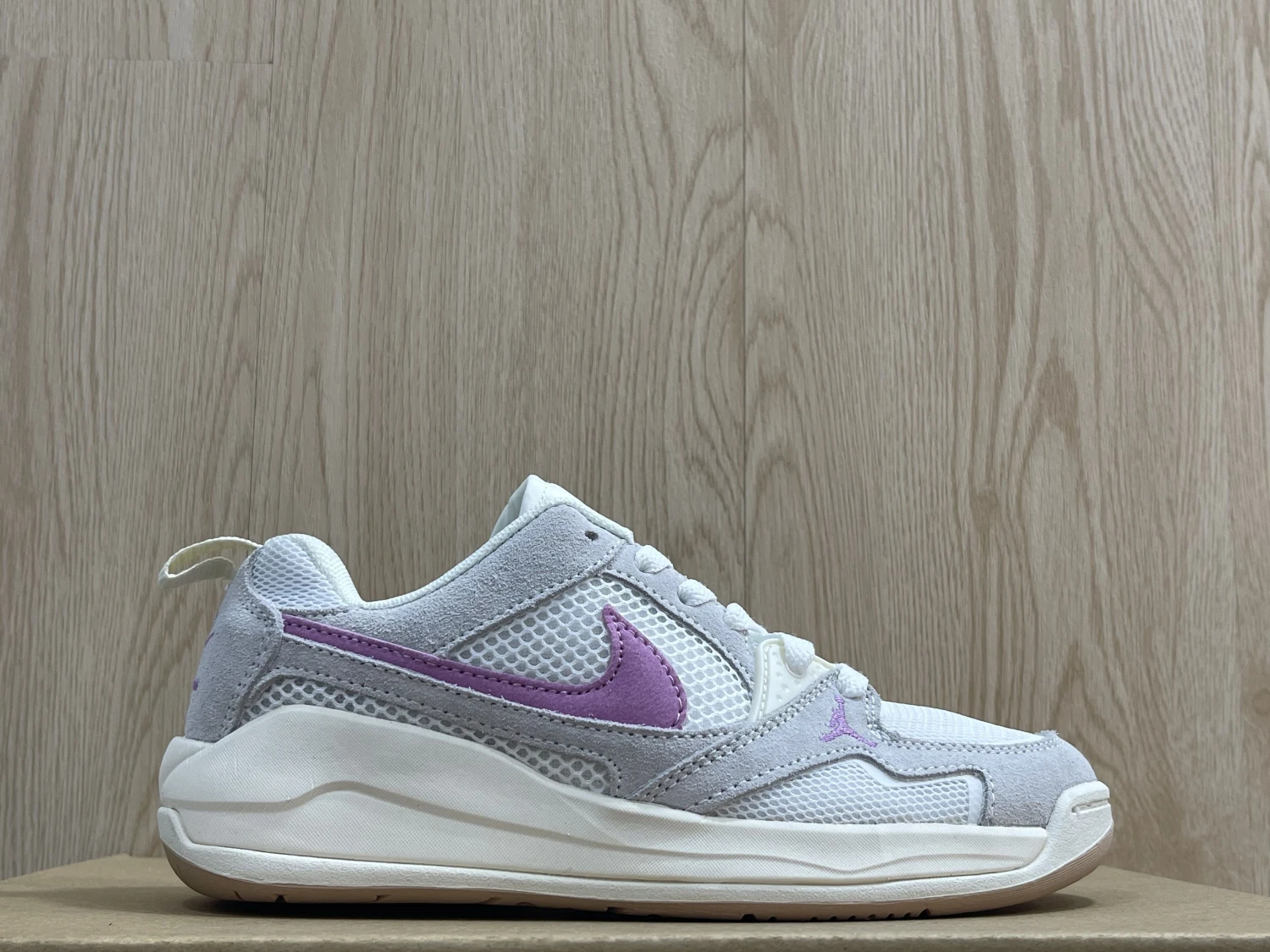 Nike Air Jordan White Lavender Mesh Lifestyle Sneaker
