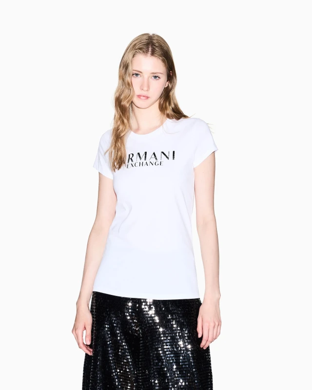 Armani Exchange Women's Rhinestone Print T-shirt