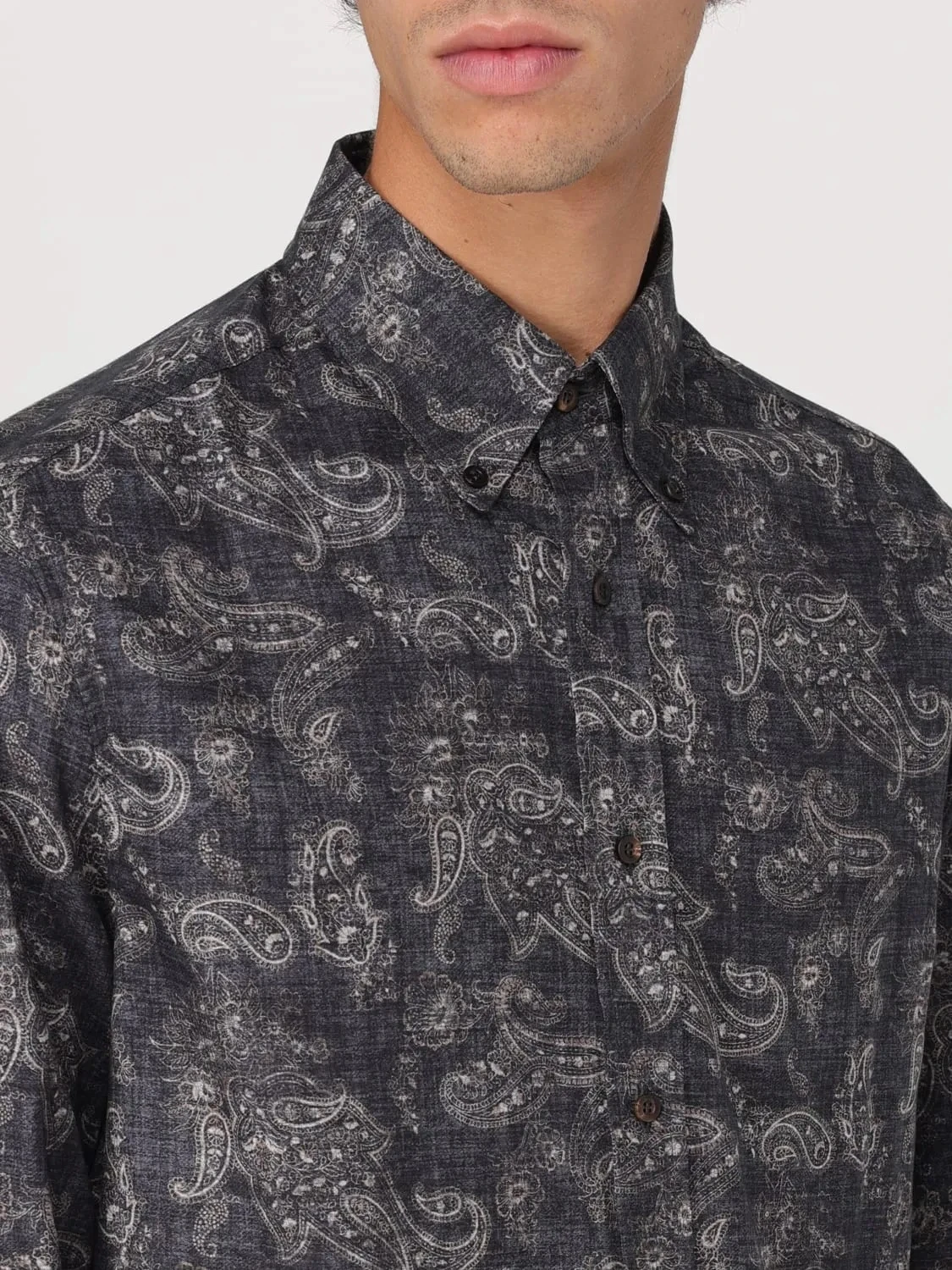 Brunello Cucinelli Cotton Shirt with Paisley Design