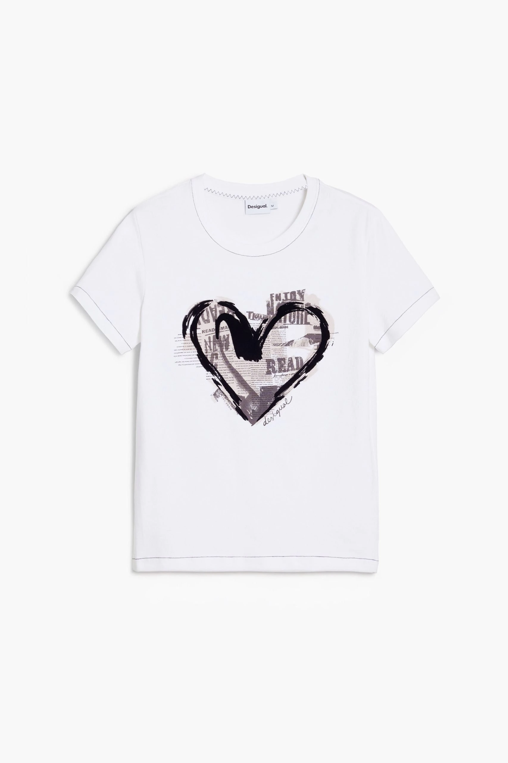 Desigual Women’s Printed White T-Shirt
