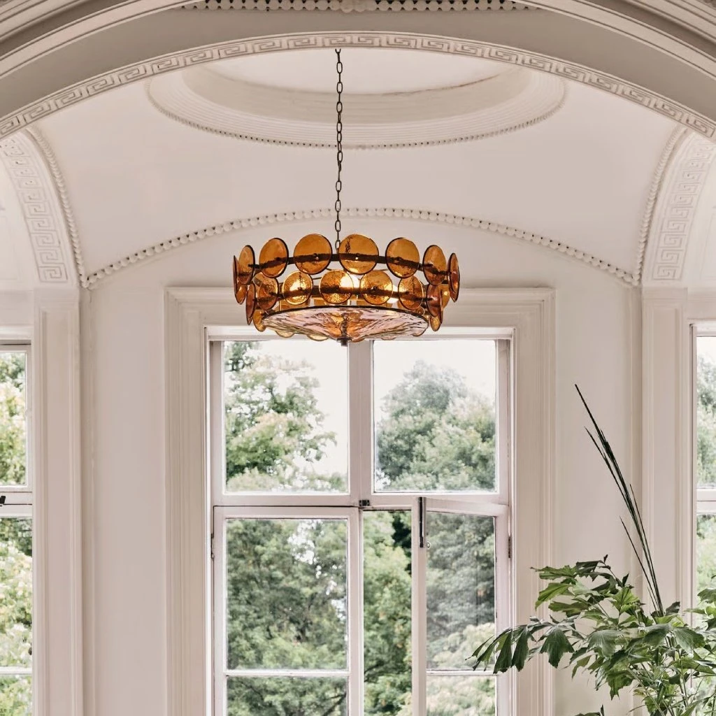 Retro Colored Glass Pendant Light