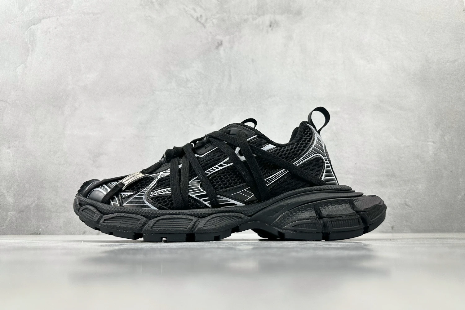 Balenciaga 3XL Black Silver Oversized Luxury Sneaker