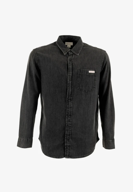 Calvin Klein Jeans Men's Black Cotton Shirt