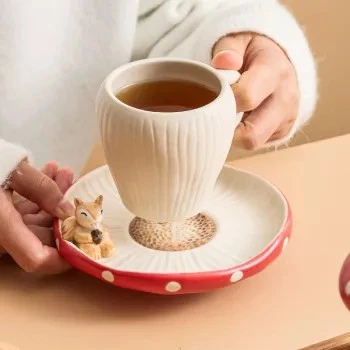 Ceramic Mug with Saucer