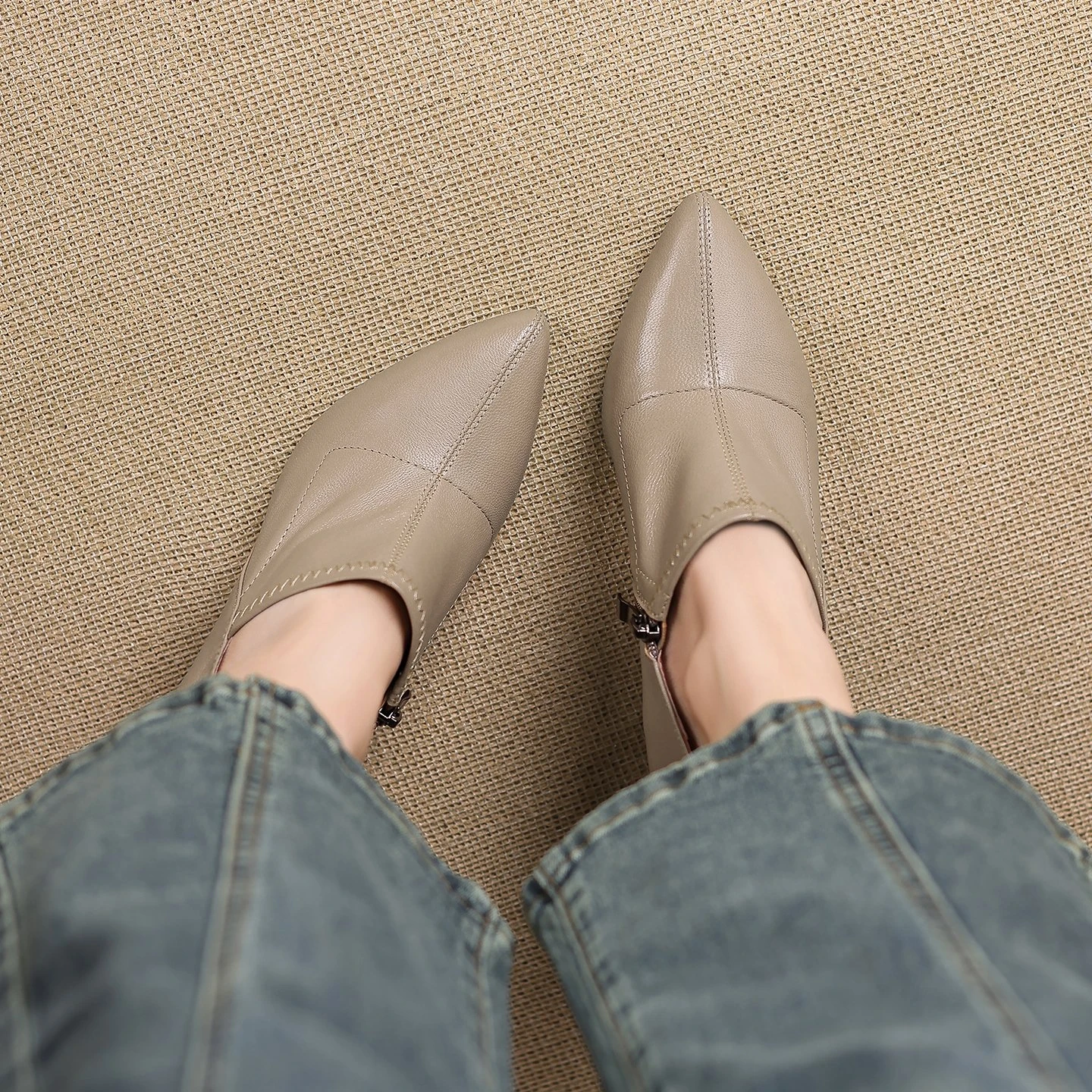 Elegant Pointed Toe Leather Pumps with Super High Spike Heels