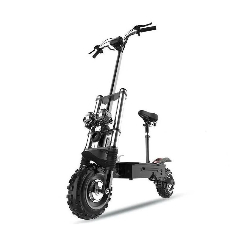 Powerful 5600W Dual Motor Electric Scooter with 11-Inch Off-Road Fat Tires and Long-Range Battery