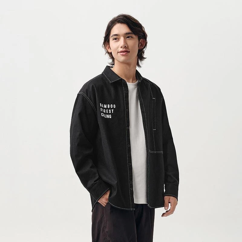 Men's Casual Mountain-Style Long Sleeve Shirt
