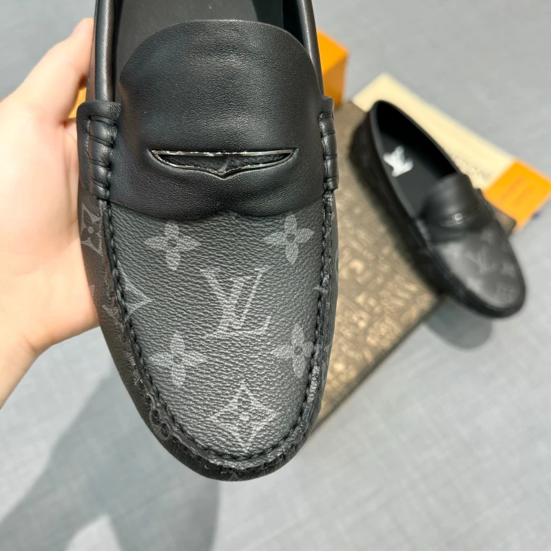 Black Monogram Eclipse Canvas & Leather Strap Louis Vuitton Men's Loafers