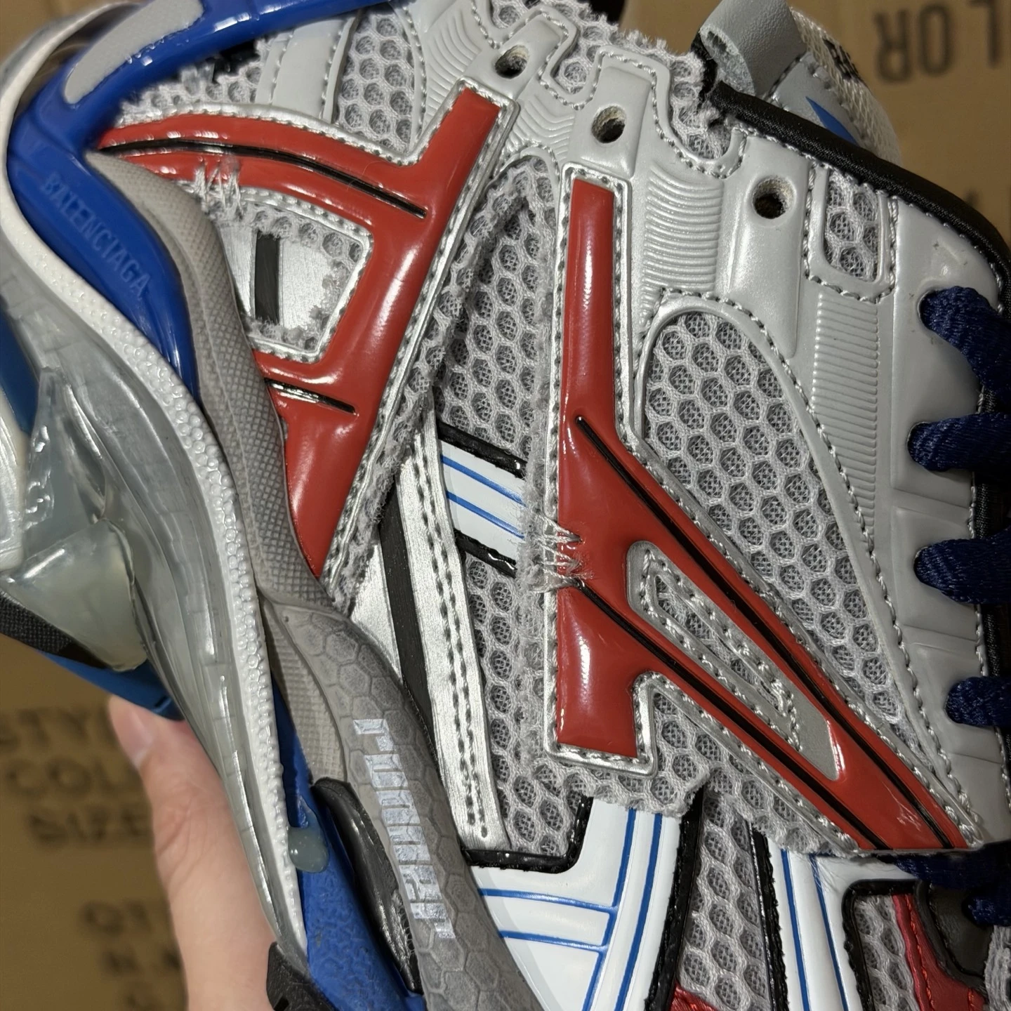 Balenciaga Track Sneaker – Silver Blue Orange Edition