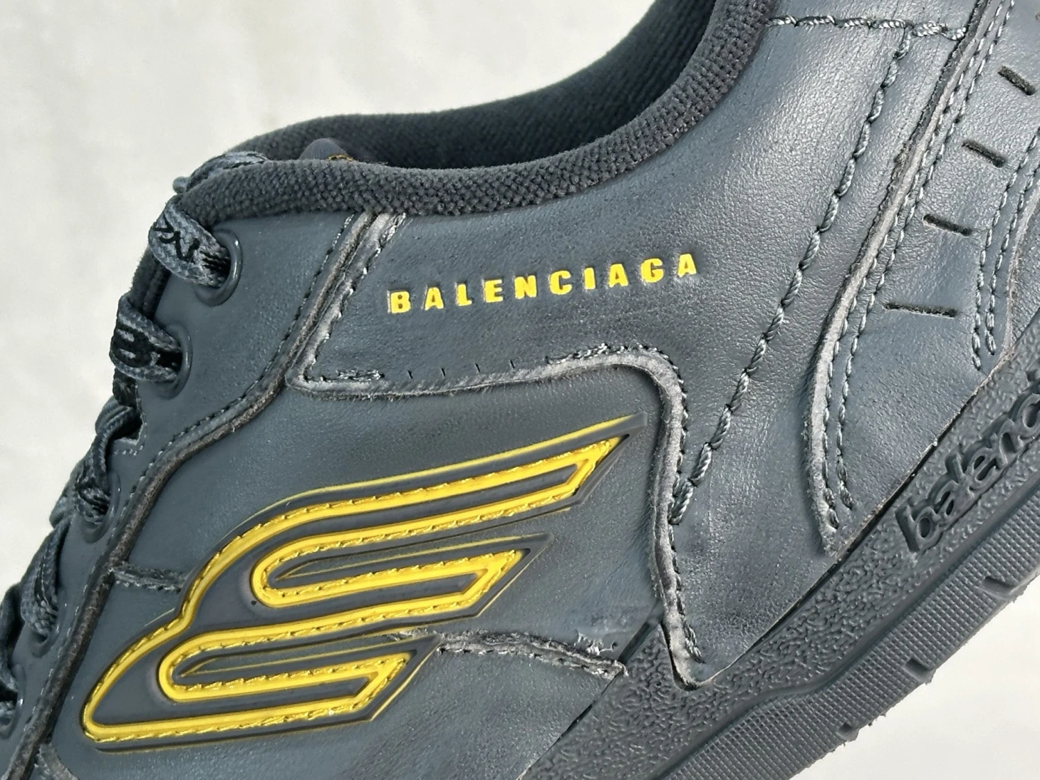 Balenciaga Circuit Charcoal Grey Yellow Luxury Designer Sneaker