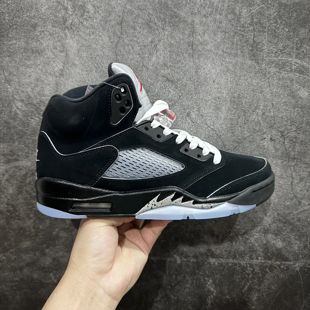 Air Jordan 5 Retro "Black Metallic Reimagined" Sneakers – Black/Silver/Red