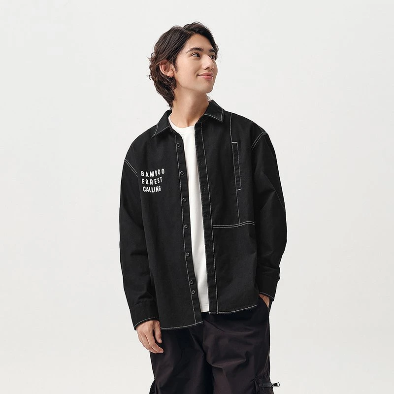 Men's Casual Mountain-Style Long Sleeve Shirt