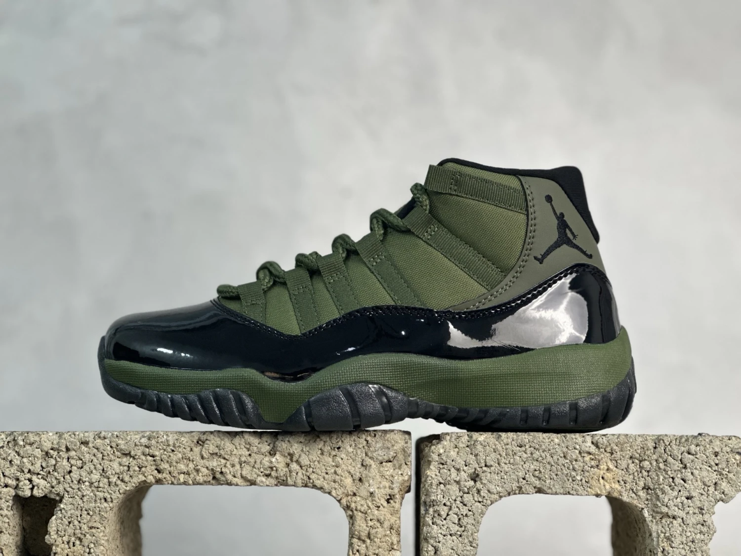Air Jordan 11 Retro "Olive Green & Black" Basketball Sneakers