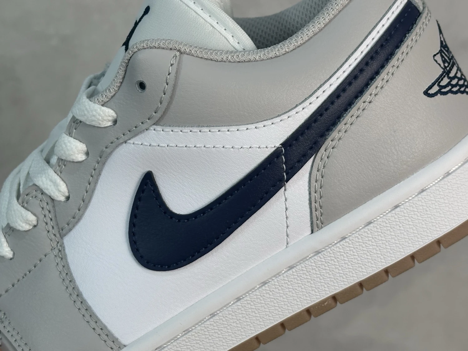 Air Jordan Low – Light Grey, White & Midnight Navy Sneakers