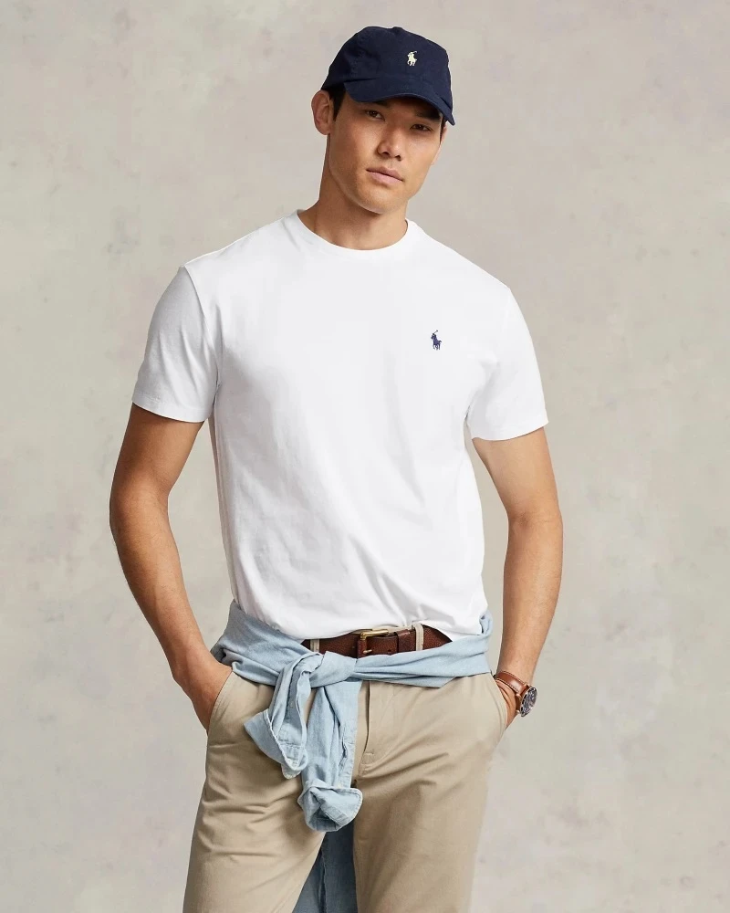 Polo Ralph Lauren Men's White Cotton Short Sleeve T-Shirt