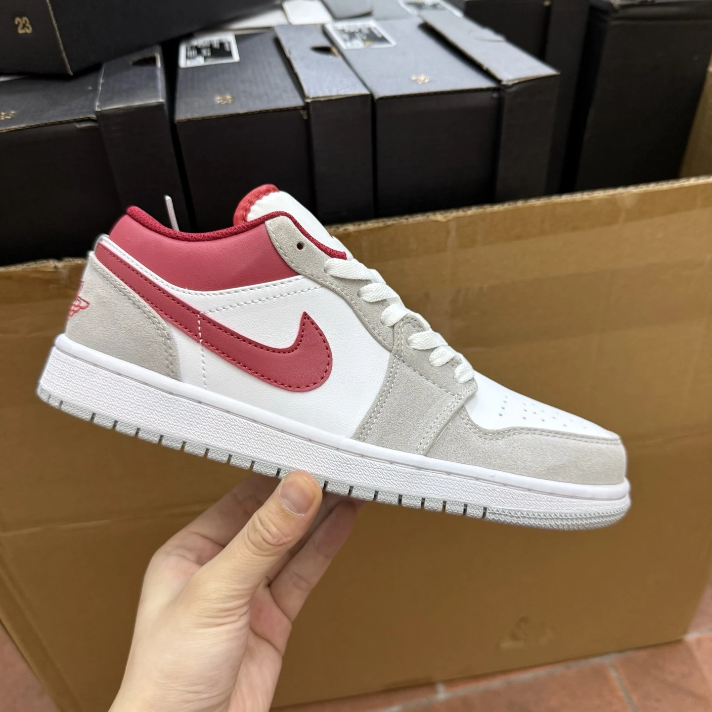 Air Jordan Low White Grey Red Edition