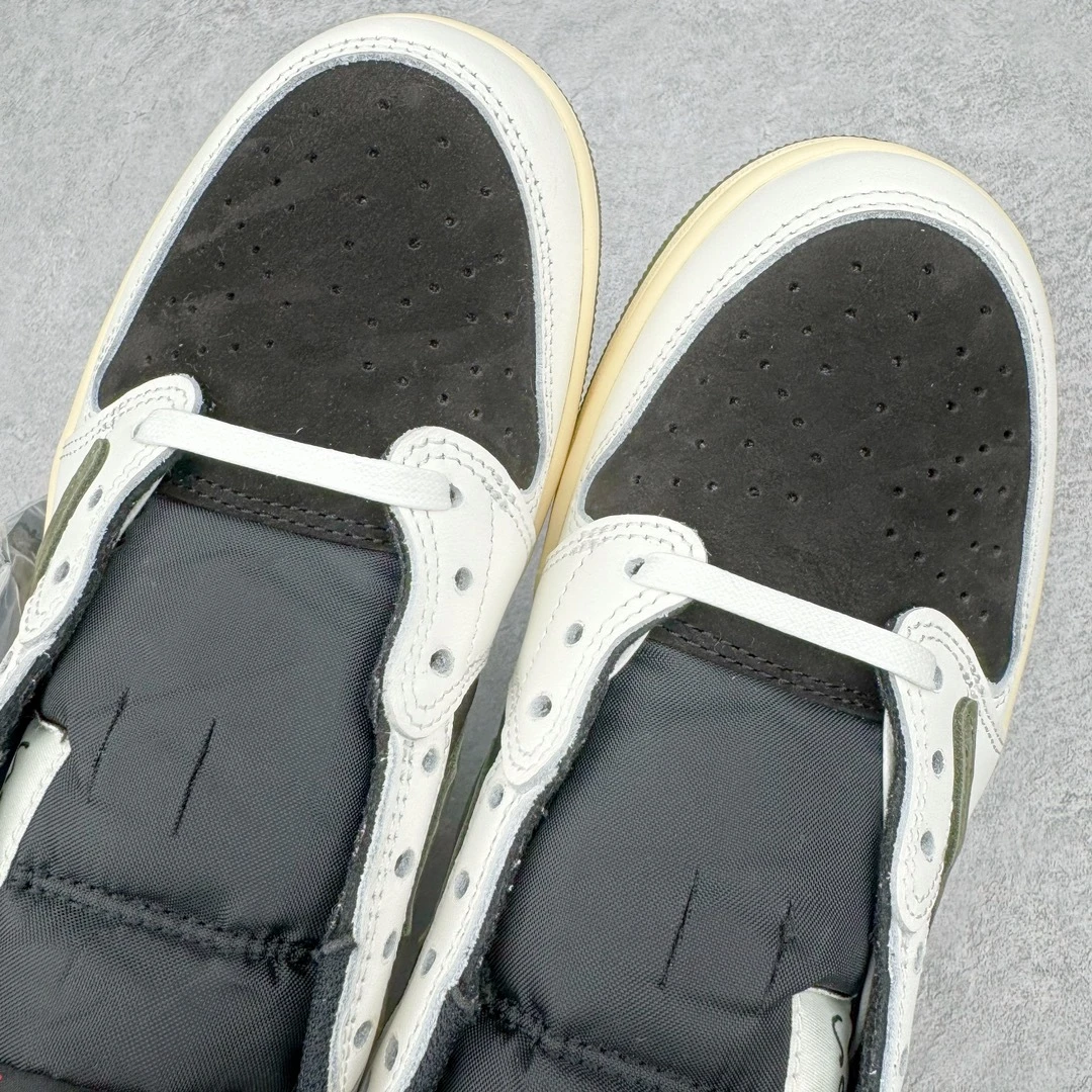 Nike Air Jordan 1 Low "Black/White/Olive Green" Lifestyle Sneakers