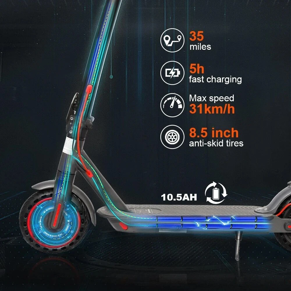 High-SpSmart Electric Scooter: 350W Power, 31km/h Speed, Foldable with Shock Absorptioneed Foldable Electric Scooter for Adults