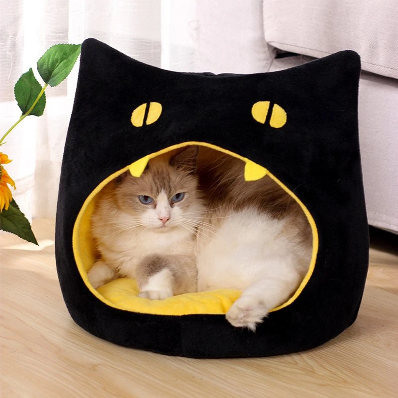 Interactive Slow FeederWarm Corduroy Cat Bed Bowl