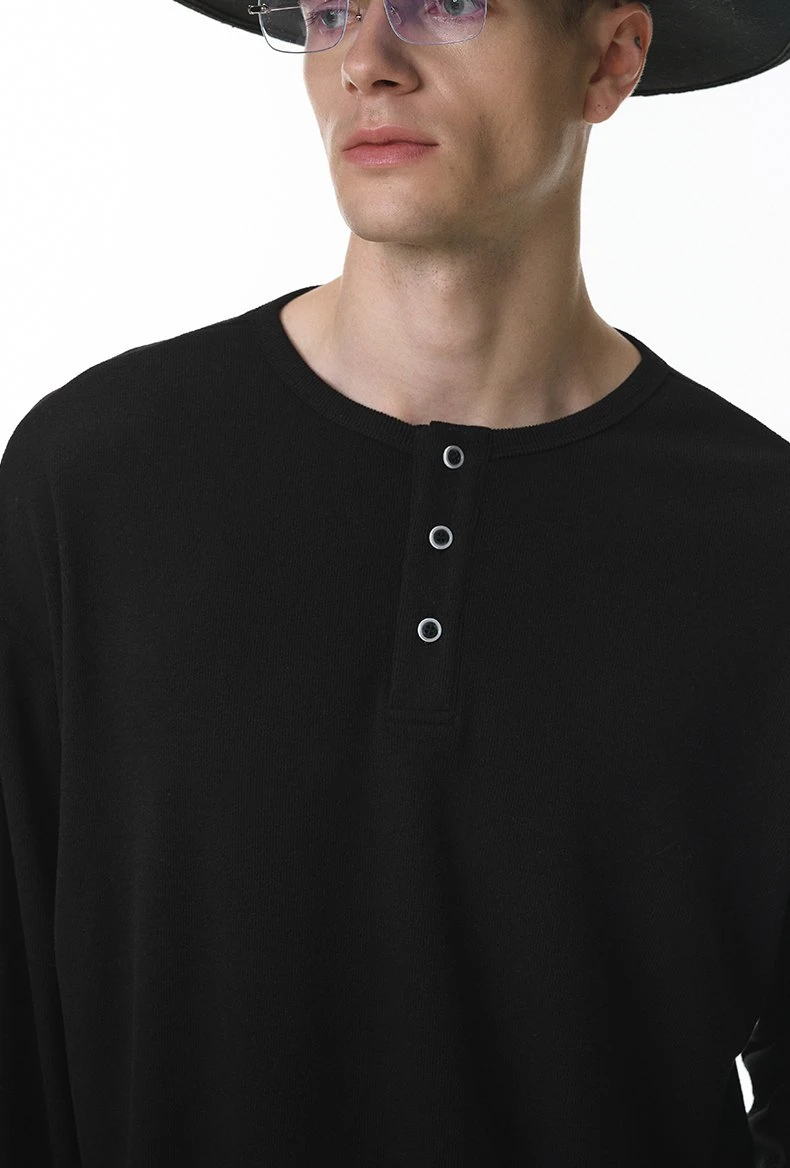 Men's Lazy Henry Long Sleeve Tee