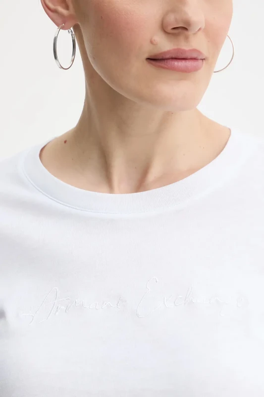 Armani Exchange Women's White Long Sleeve T-shirt - Fall/Winter Collection